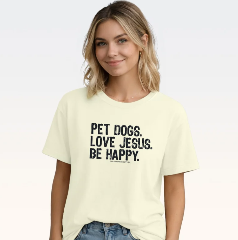 SC Soft Pet Dogs Love Jesus - Off White