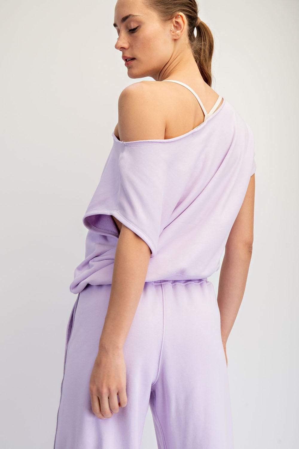 French Terry Off Shoulder Top