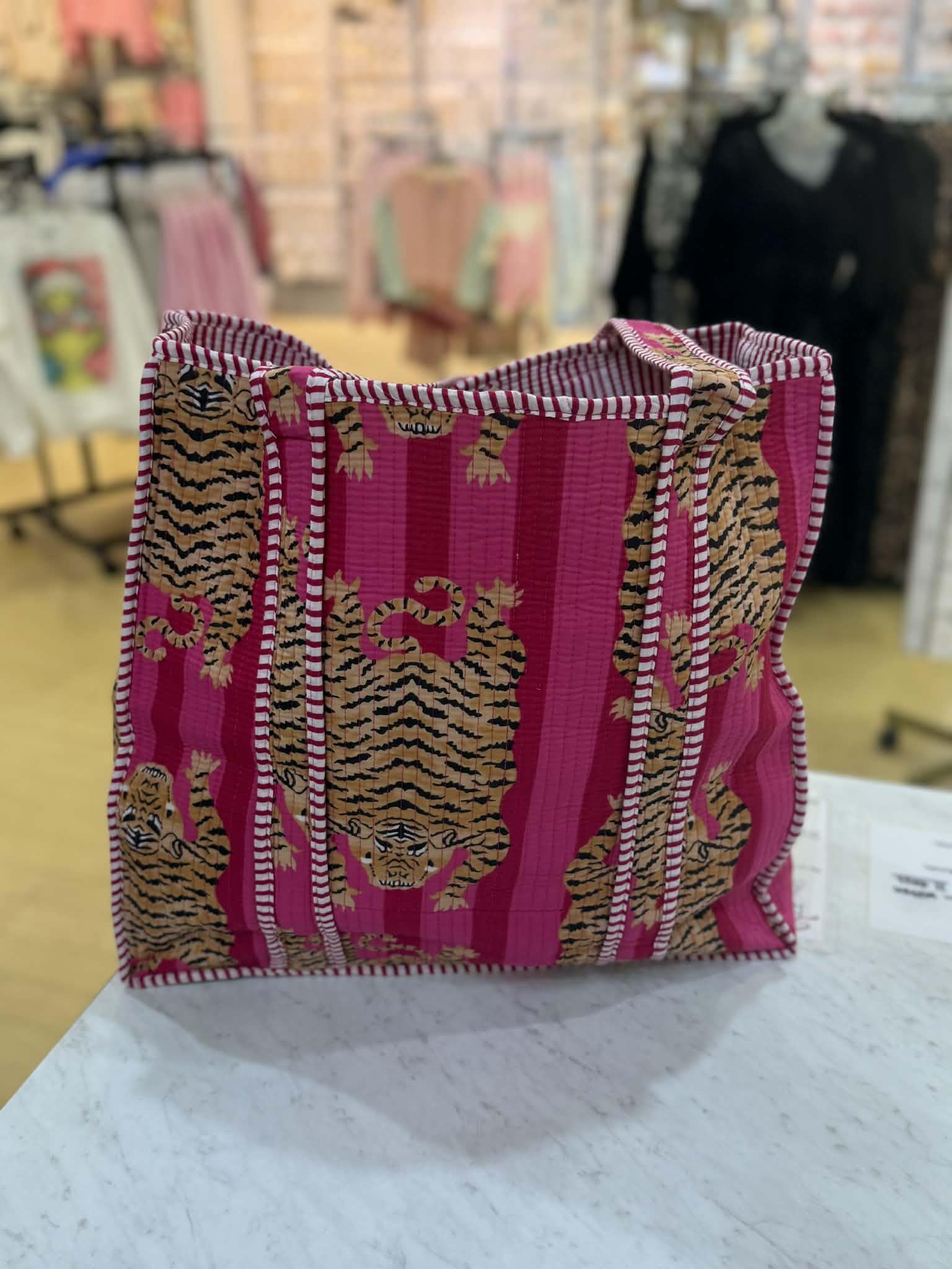 Cotton Tiger Quilted Tote Bag