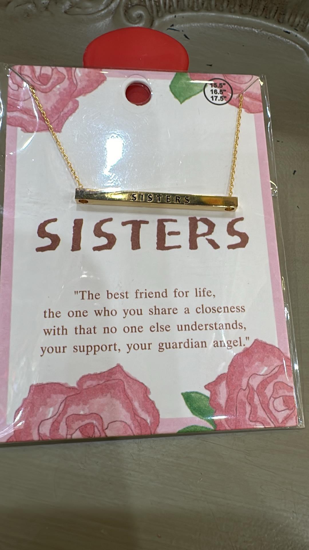 Sisters Gold Bar Necklace