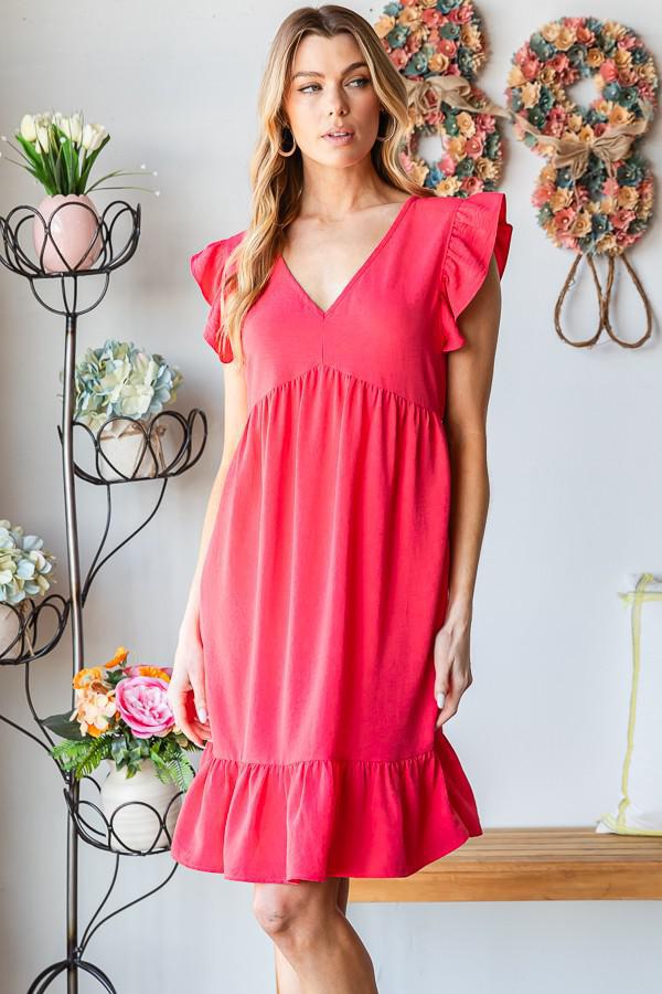 Coral Babydoll Dress