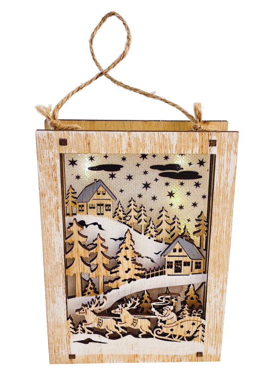 Lighted Santa sleigh Ornament