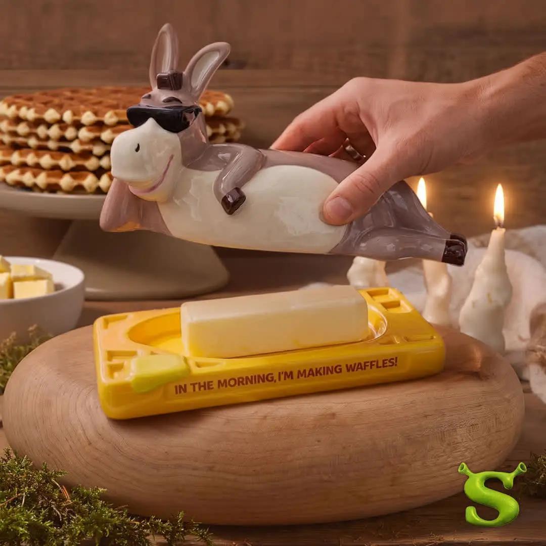 Shrek Donkey's Morning Waffles Butter Dish - Fits Standard Stick