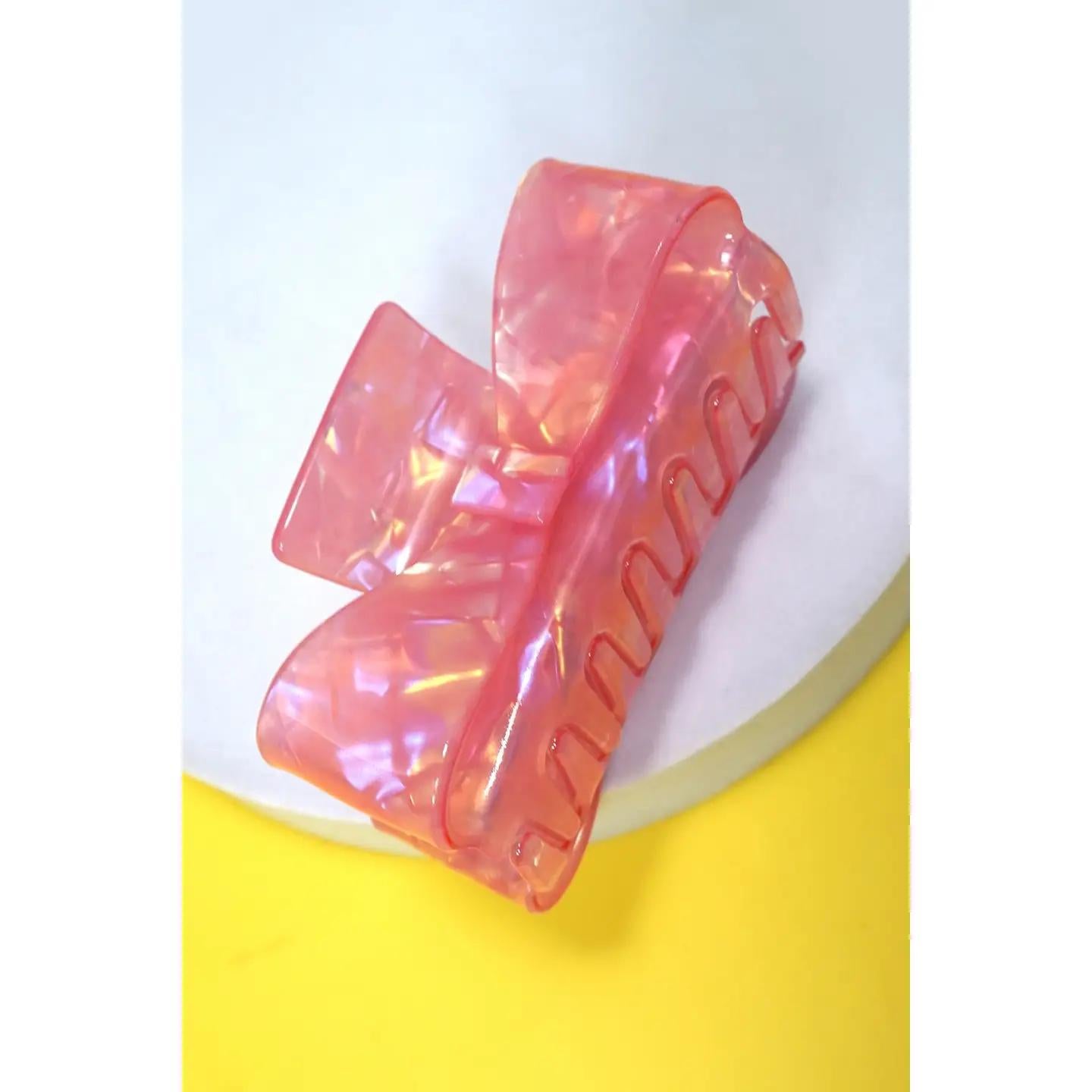 Bow Pvc Acrylic Hair Claw Clips