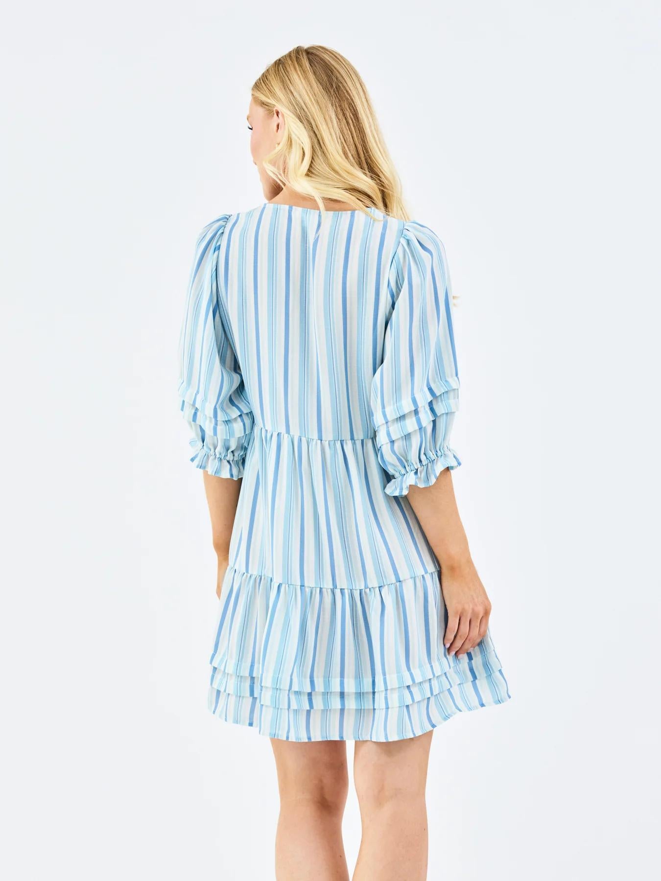 Raya Dress | Harbor Lines Blue