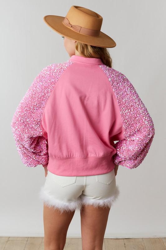 Pink Sequin Sweatshirt