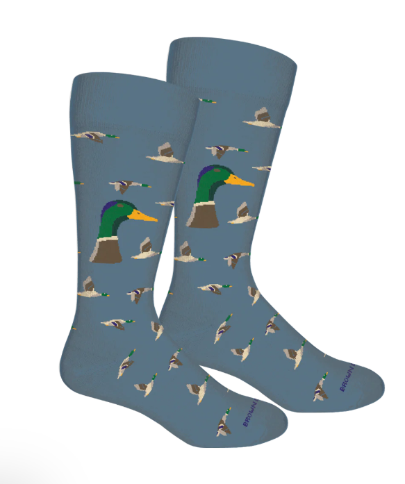 Mallard Head Crew Socks - Bluestone