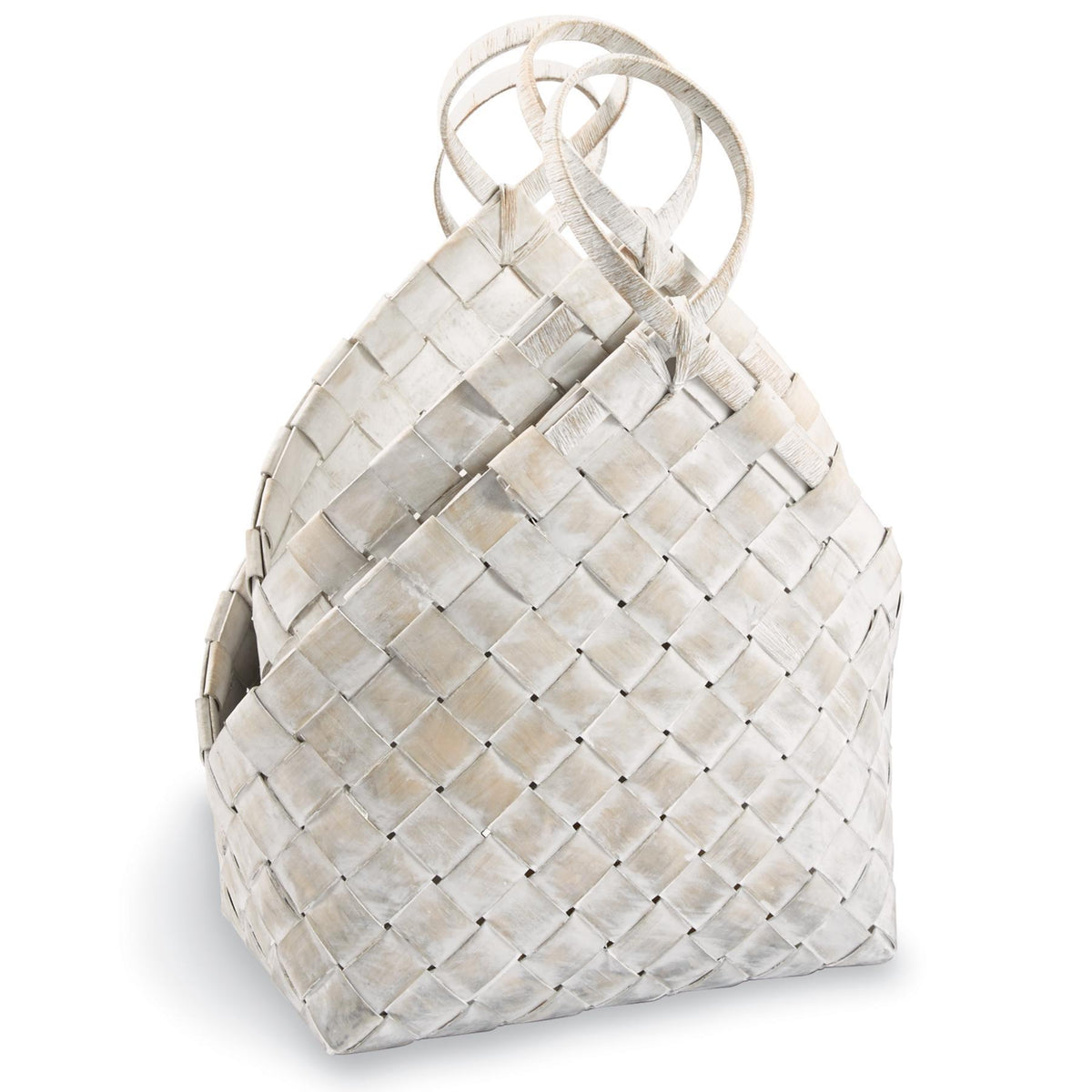 Whitewashed Woven Basket