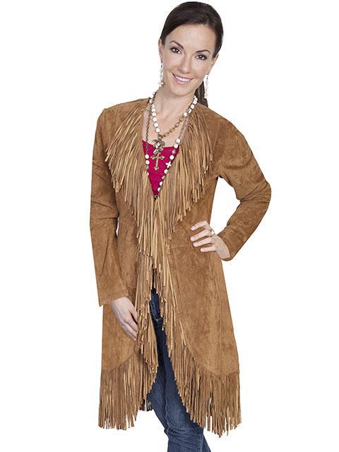 Suede Fringe Maxi Coat