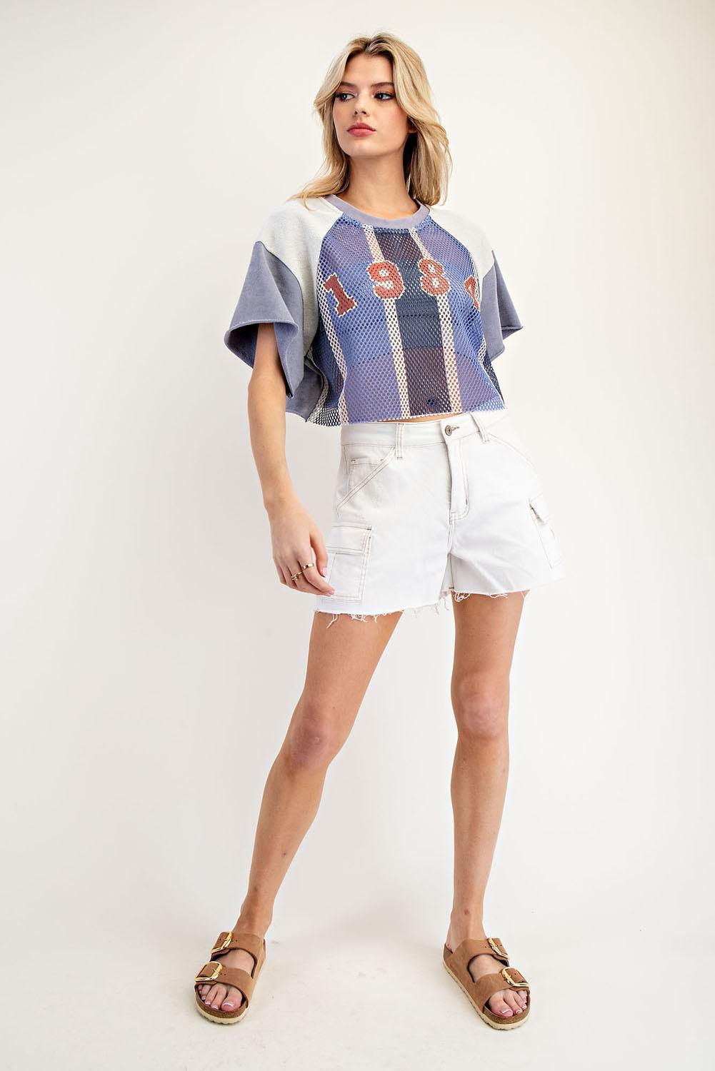 Cropped Colorblock Varsity Top
