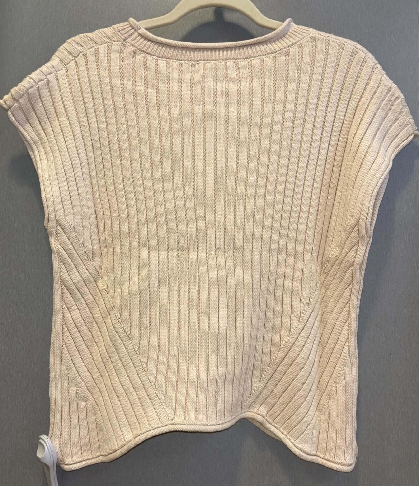 KHAKI ROLLED TRIM RIBBED SHORT SLEEVE TOP