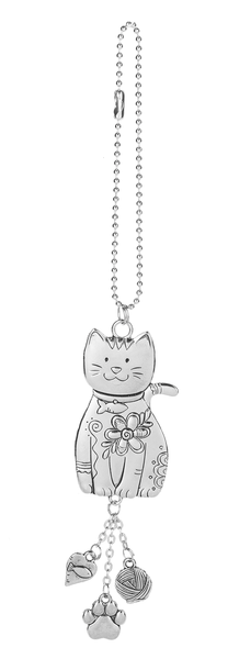 Car Charm- Silver Cat
