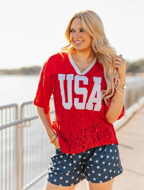 Red Lace "USA" Jersey