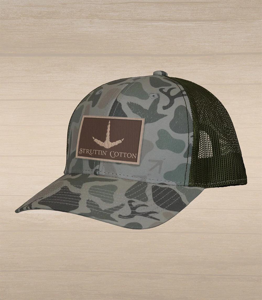 Turkey Track Patch Trucker – Washed Standout Camo