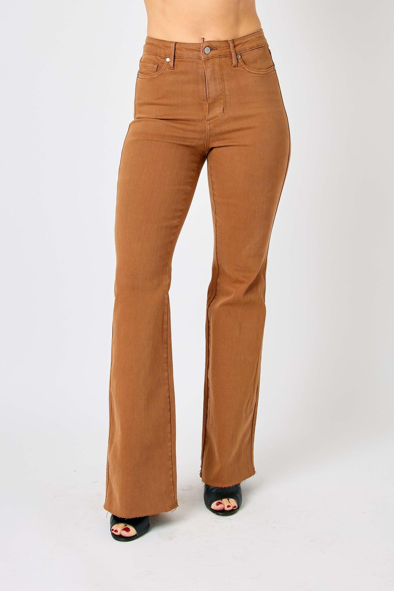 Judy Blue Brown Tummy Control Flares