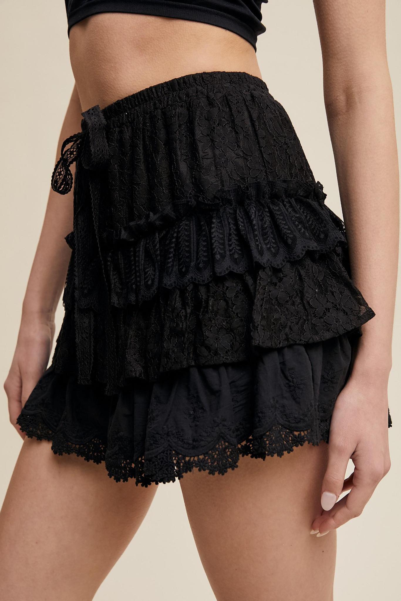 Flirty Lace Tiered Shorts