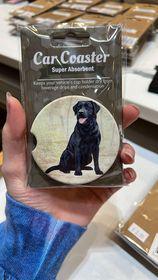 Black Lab Sitting Car Coaster
