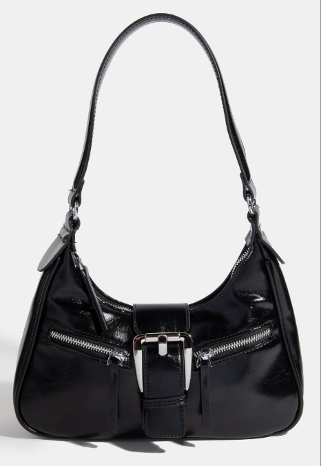 Large Buckle Triple Zipper Handbag