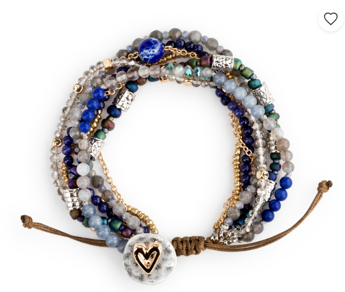 Your Journey Indigo Adjustable Beaded Love Bracelet 7"