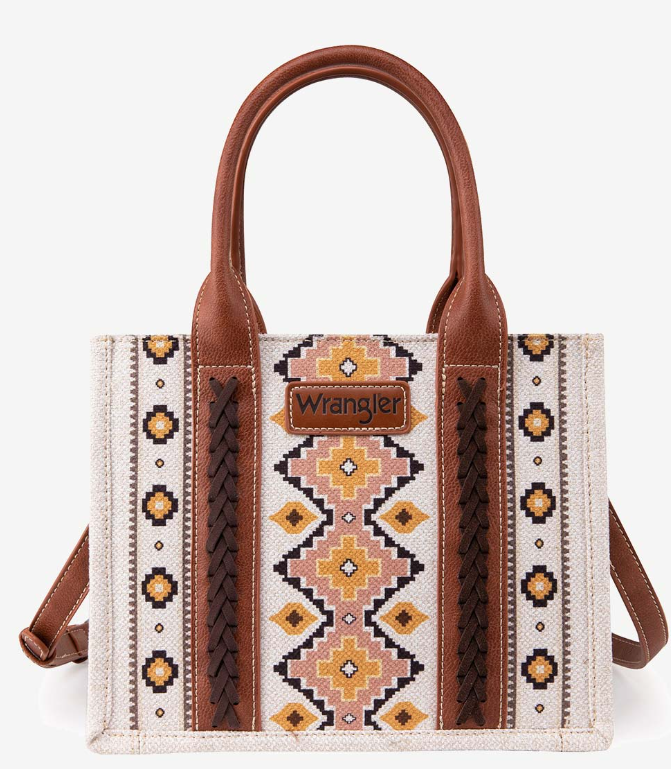 Southwestern Small Dual Sided Print Crossbody Canvas Tote