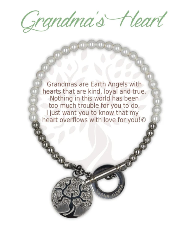 Earth Angel Grandma's Heart: Shell Pearl Bracelet
