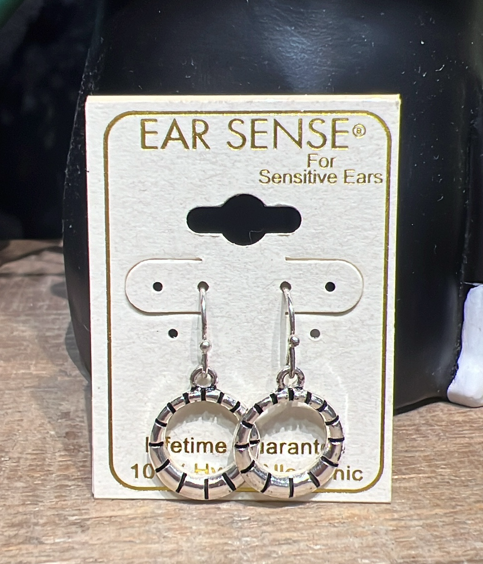 Silver Circle Dangle Earrings