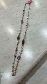 White Stone Long Necklace