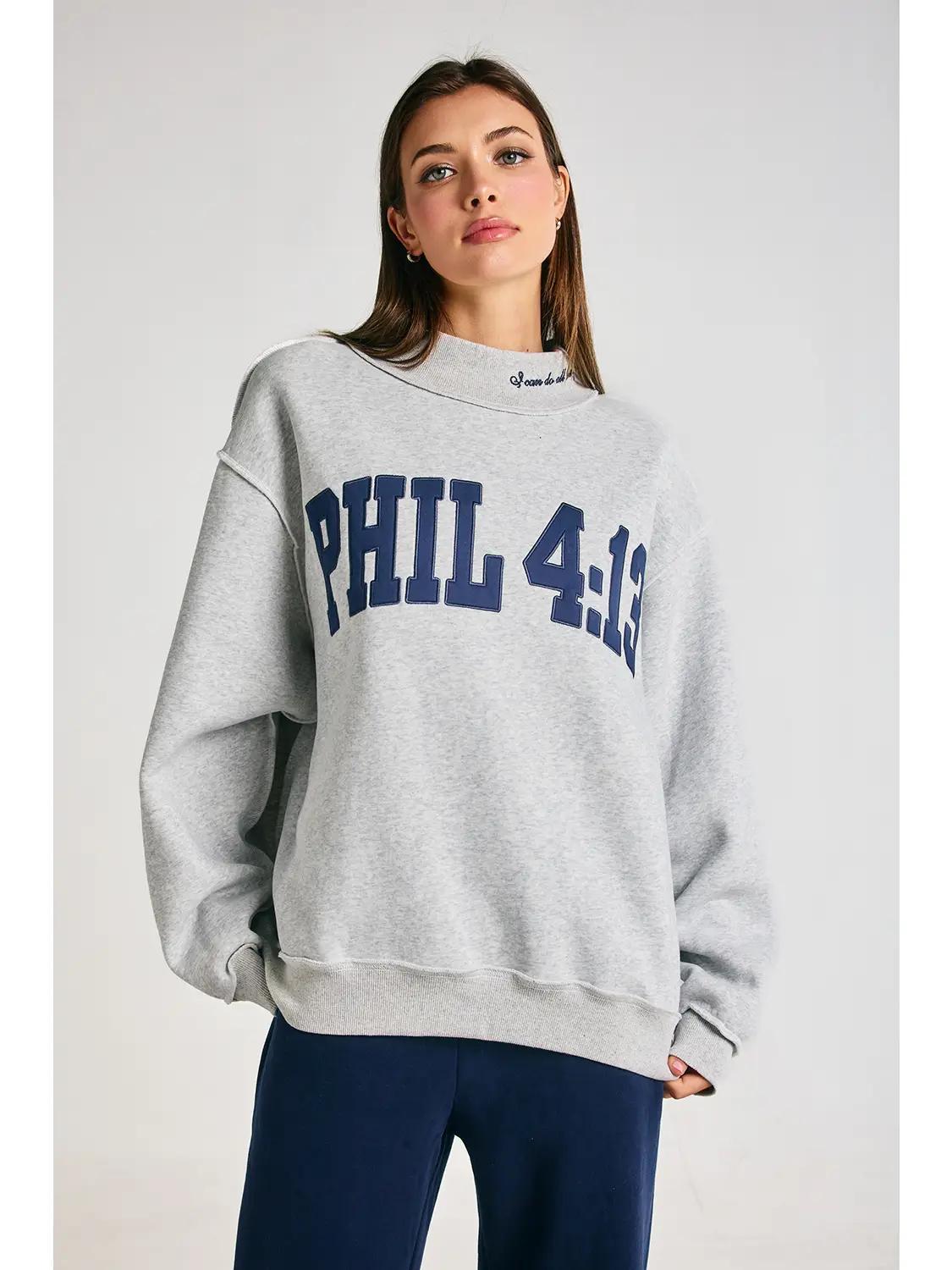 Phil 4:13 Mock-Neck Sweatshirt