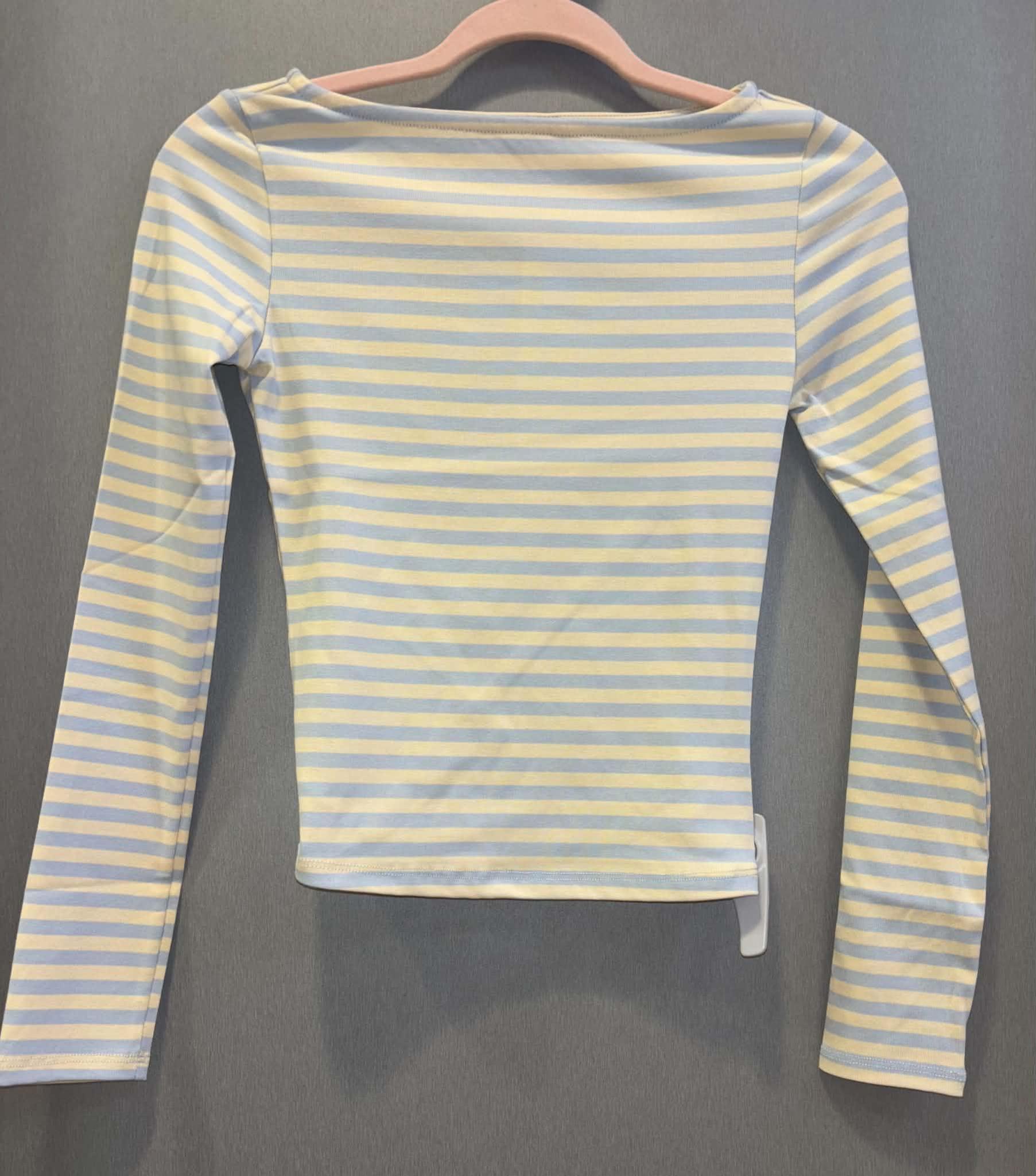 Boat Neck Striped Long Sleeve Top
