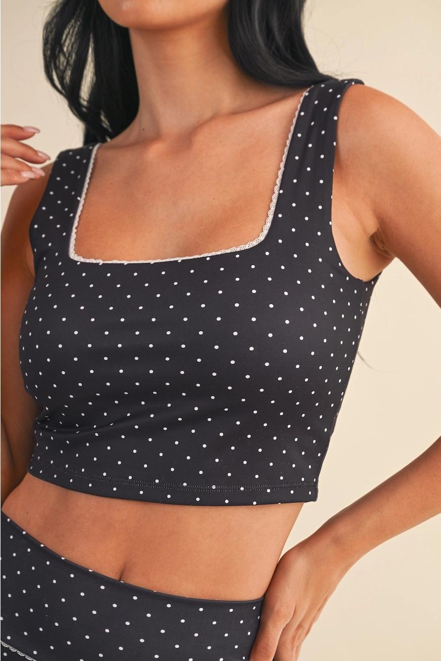 Black Polka Dot Top/Skort Athletic Set