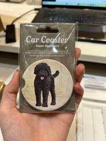 Black Labradoodle Car Coaster