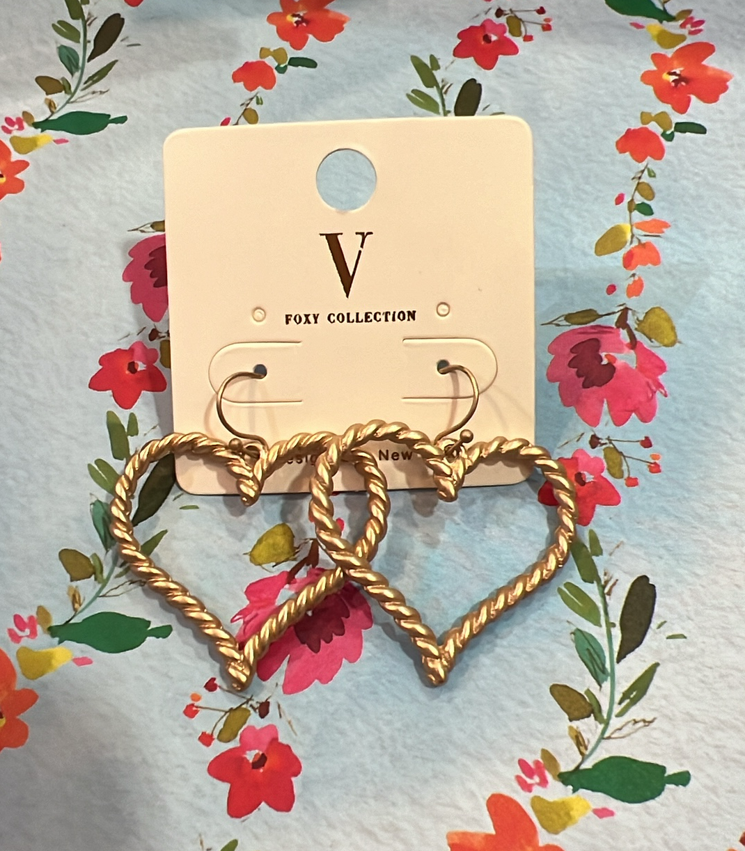 Twisted Heart Hoop Earrings