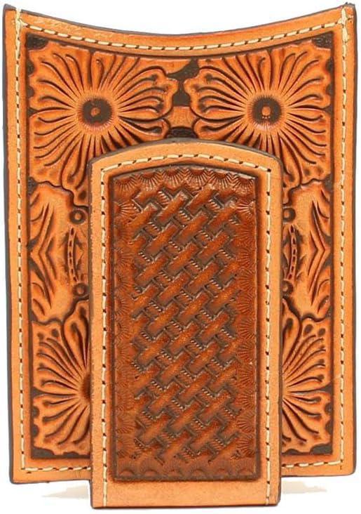 ARIAT Floral and Basket Stamp Magnetic Money Clip Wallet