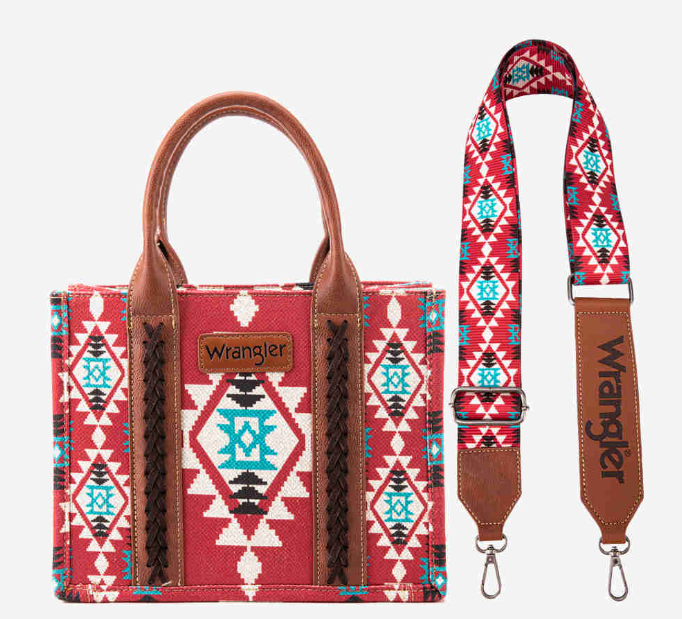 Southwestern Small Dual Sided Print Crossbody Canvas Tote