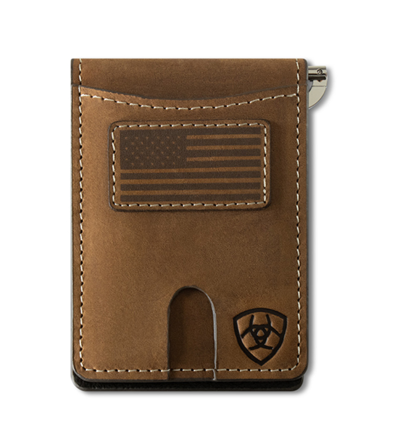 Ariat Money Clip Flag Patch Wallet