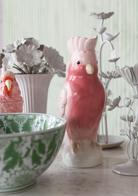 1-1/4 Quart Ceramic Cockatoo Shaped Pitcher