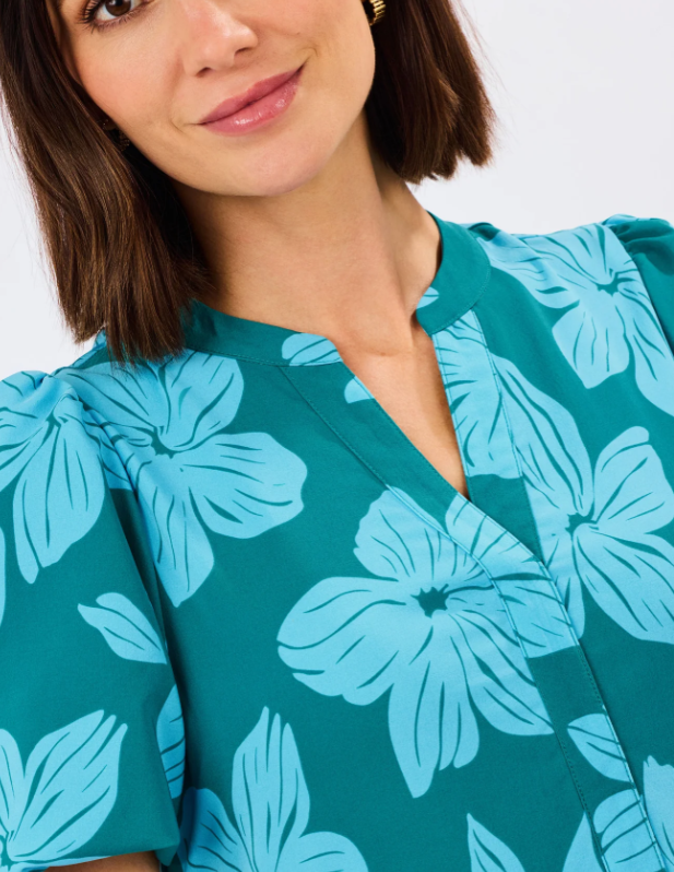 Kinsley Dress | Lagoon Bloom Ocean