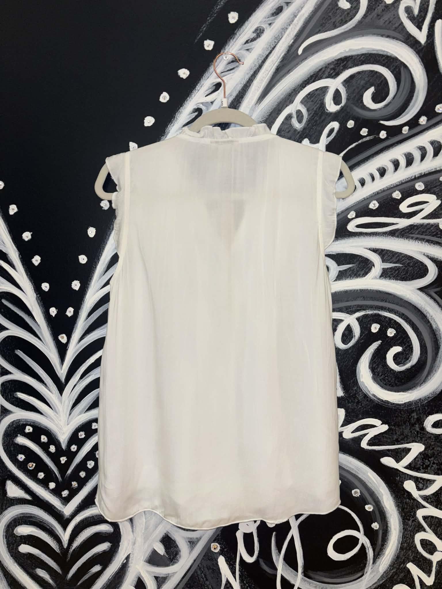 Sleeveless Vertical Ruffle Blouse Tank