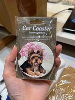 Yorkie Sitting Car Coaster