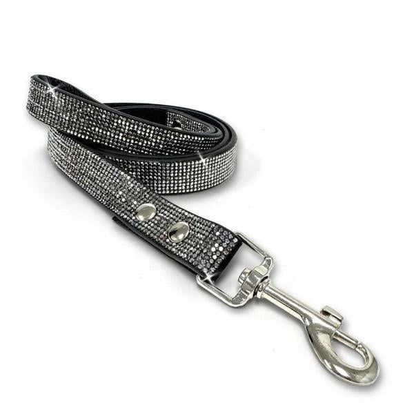 Flower Power Hematite Dog Leash