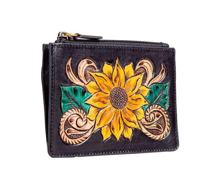 Myra Glory of Blooms Hand-tooled Credit Card Holder
