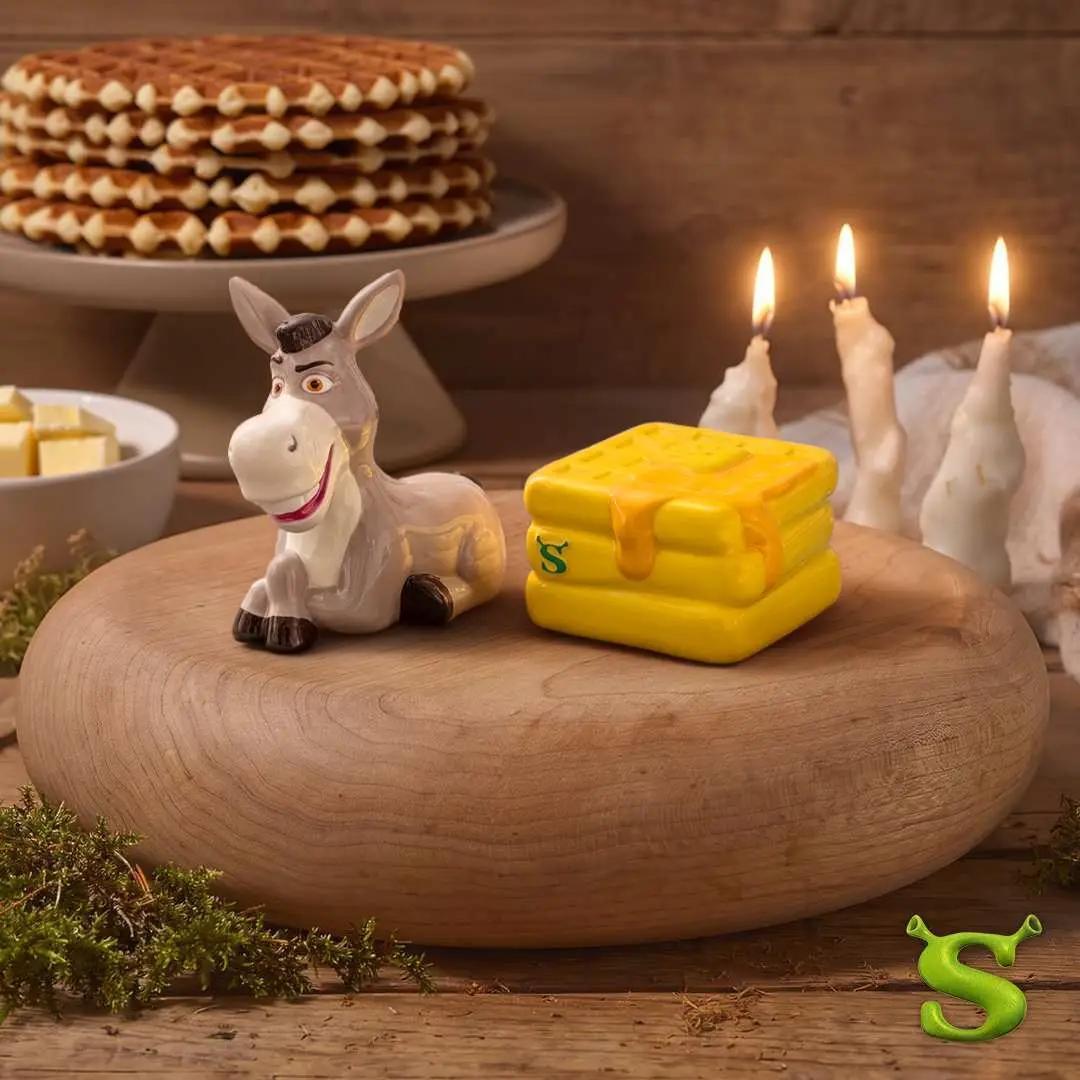 Shrek Donkey Waffle Stack Salt & Pepper Shakers - 2PC Ceramic Set