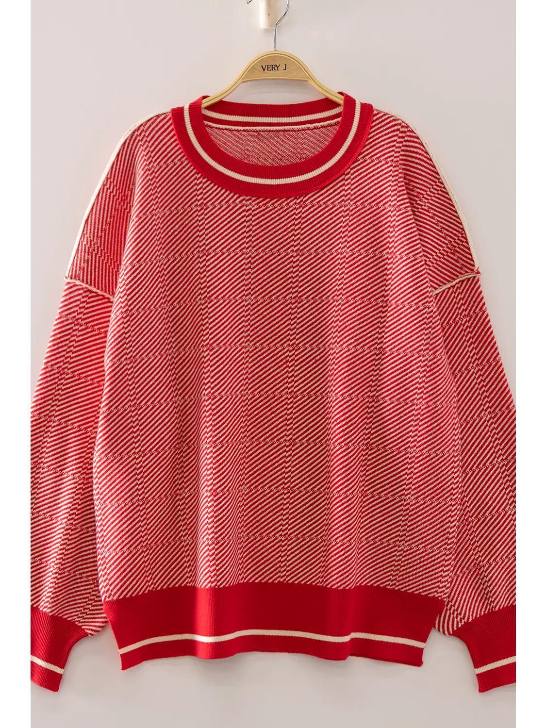 Red Geometric Pattern Sweater