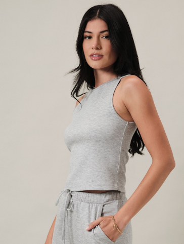 Round Neck Sleeveless Racer-Back Top