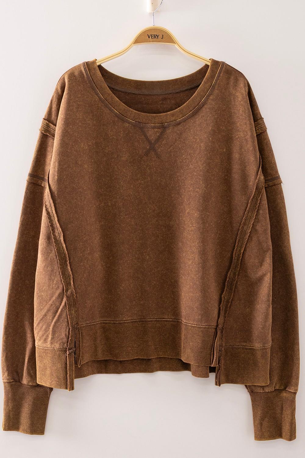 Chocolate Vintage Washed Sweatshirt