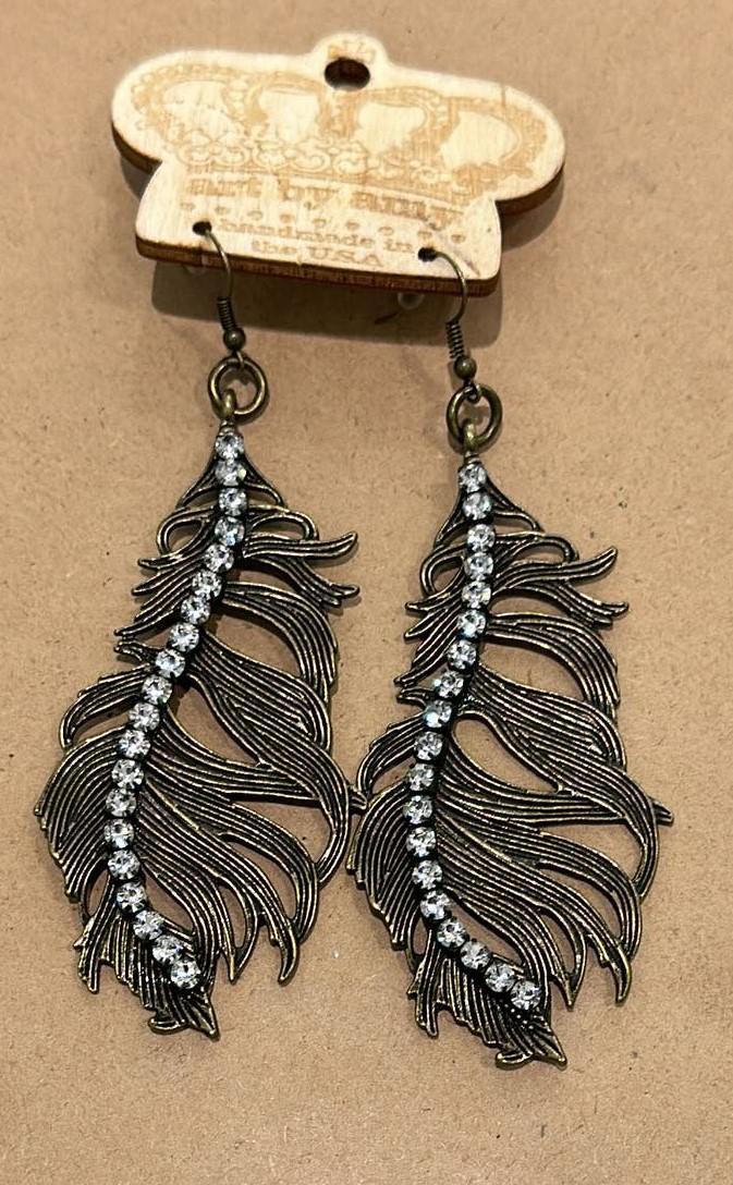 Feather Crystal Earrings