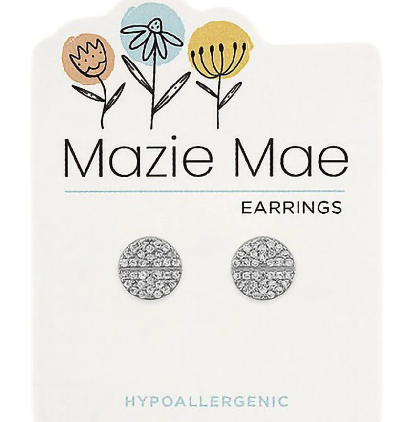 Silver Split Pave Stud Mazie Mae Earring