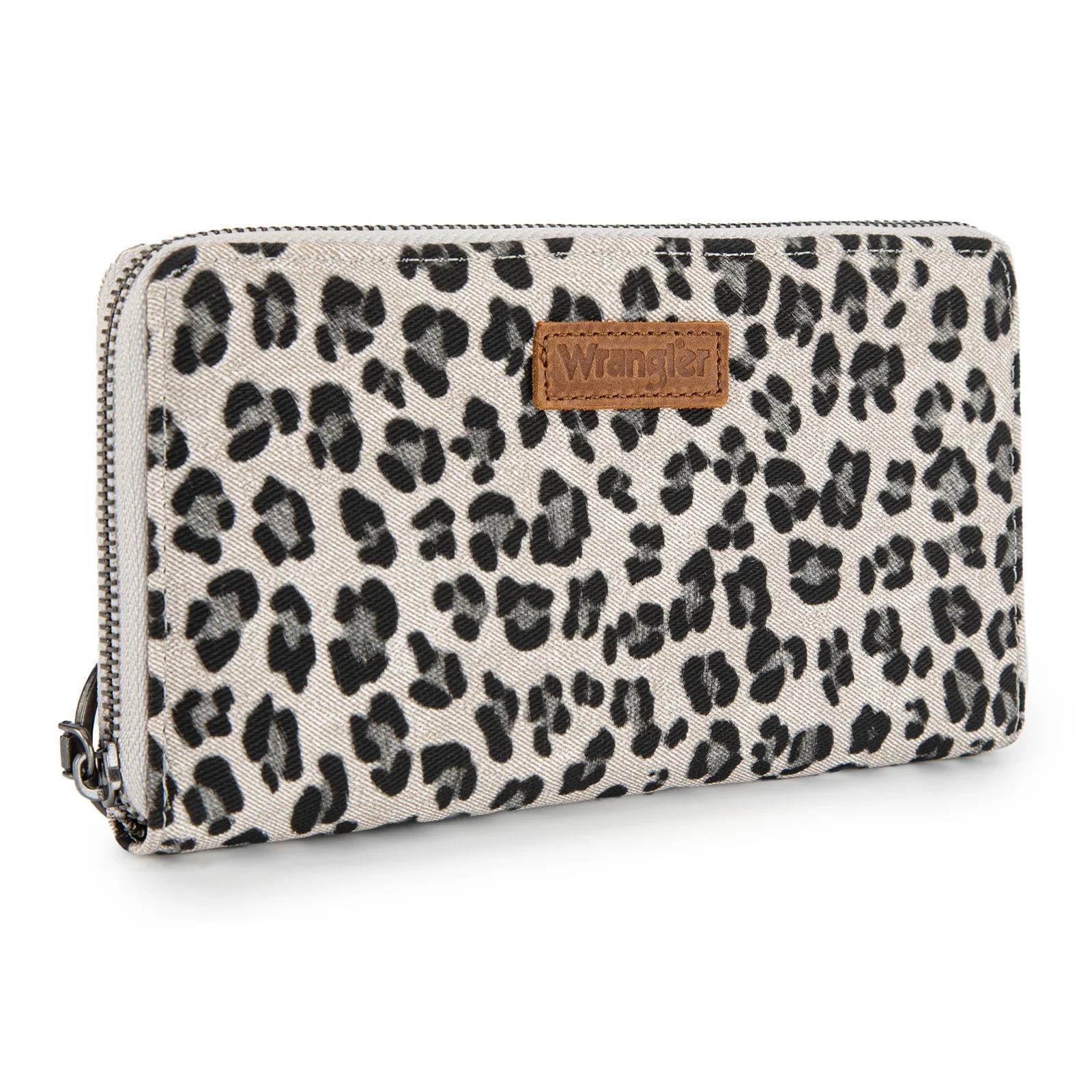 Wrangler Leopard Print Wallet/Wristlet - Beige