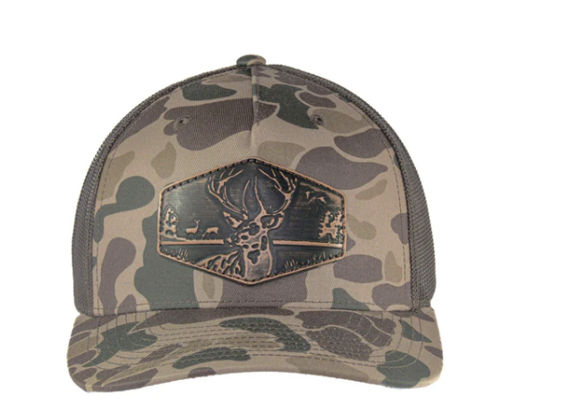5 Panel Old School Brown Camo Buck Hat