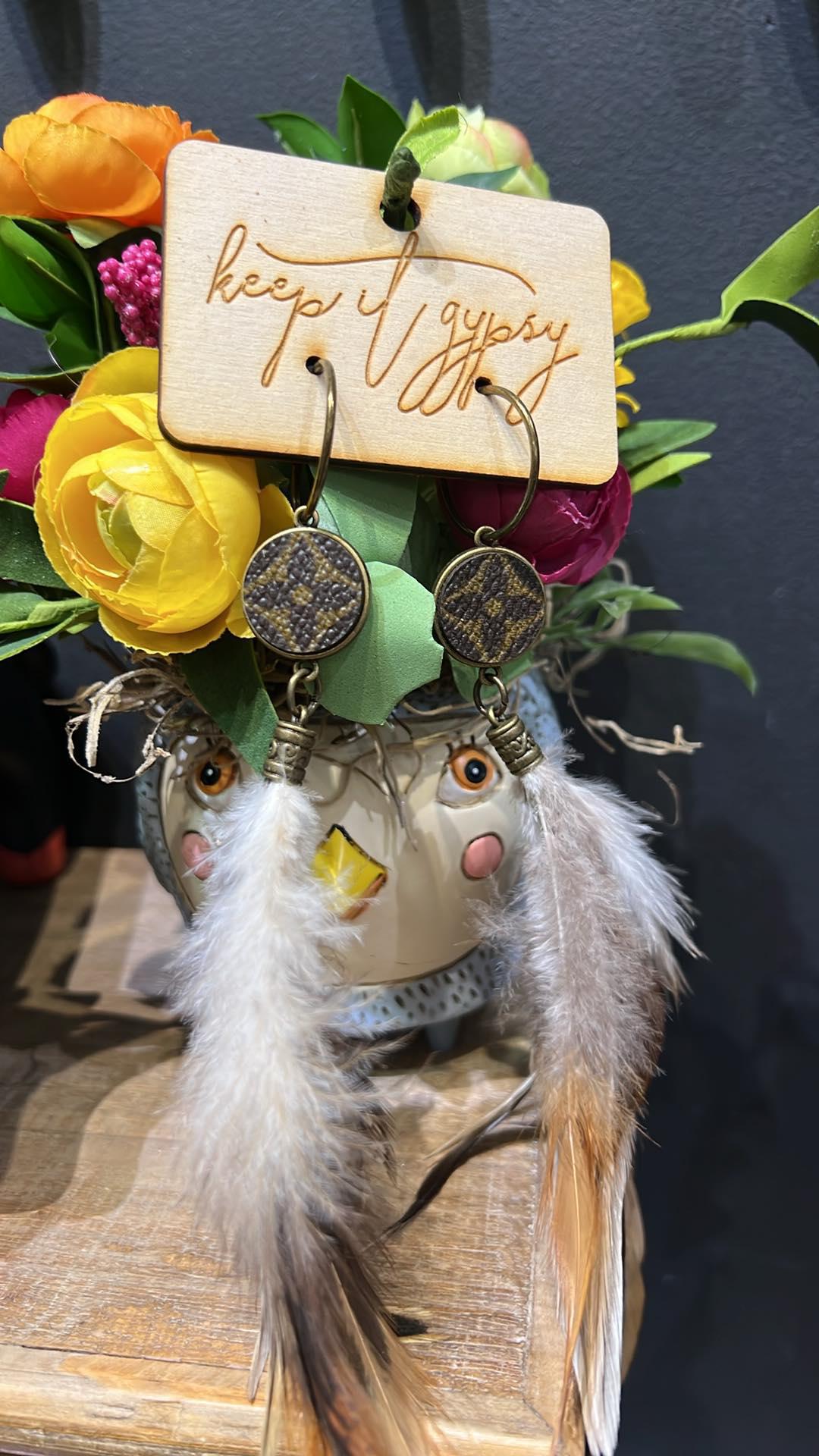 Lv Feather Earrings